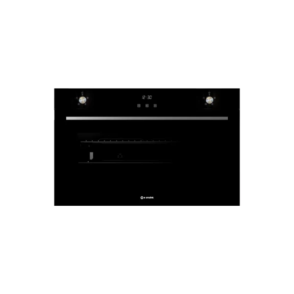 SMALVIC 90GEVT INLINEAR -UN 90 CM GAS-ELECTRIC  BLACK GLASS OVEN