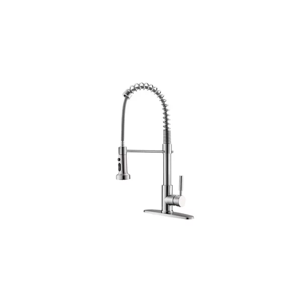 STEEL PROFESSIONAL WATER TAP WITH PULL-OUT SPRAY CHROME STAINLESS STEEL